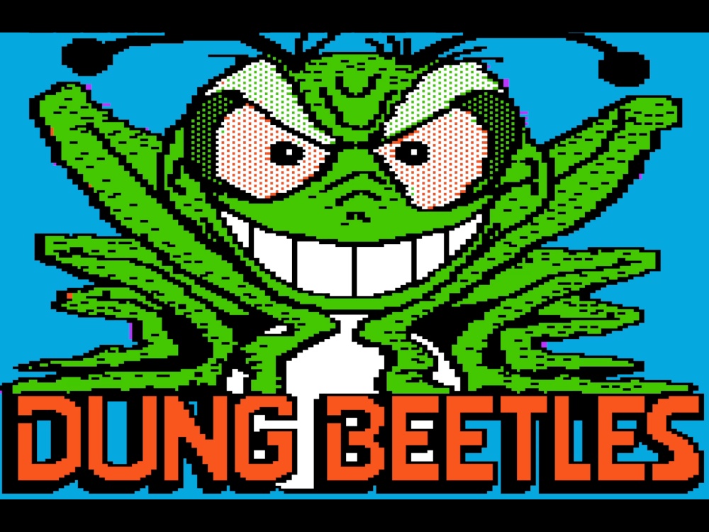 Title Screen of Dung Beetles for Apple II